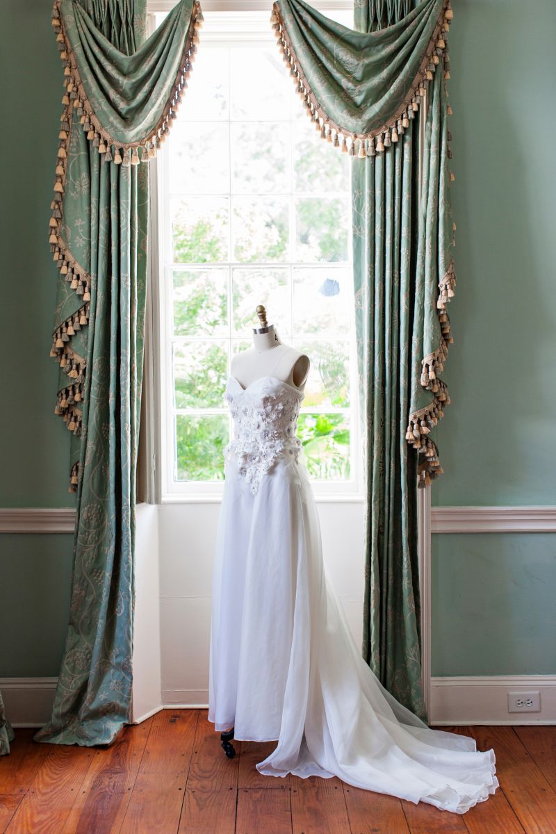 For the shoot, we chose Carol Hannah’s “Versailles” corset and paired it with one of her a long, flowing skirts. You can also order shorter skirt pairings for a flirty look.