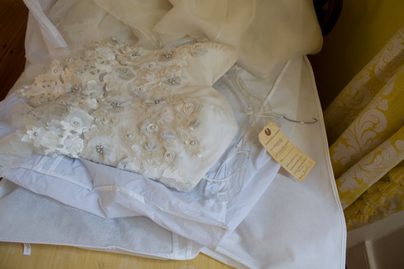 The “Versailles” corset and skirts from Carol Hannah Whitefield were flown in from Los Angeles just for the day, as they on loan from a trunk show there. After they debut on the runways, the gowns travel throughout the states at trunk shows and photo shoots; getting them in can be tricky business as their itineraries are as packed as any celeb’s.