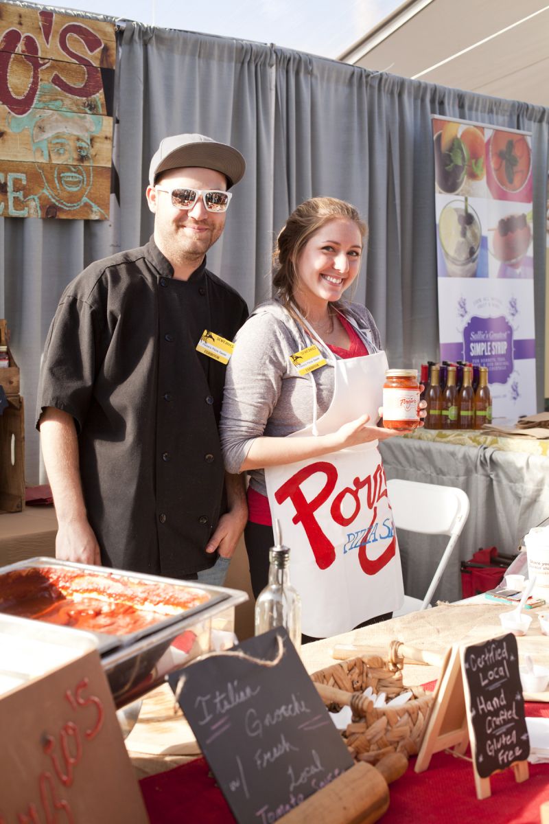 Joey Watkins and Maureen Porzio make their own pizza sauces.