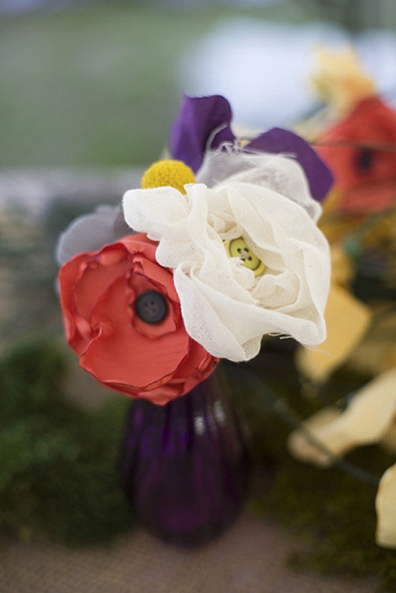 FAUX FLORA: Tiffany and her mother handcrafted 200 fabric flowers, saving money and adding a artsy touch.