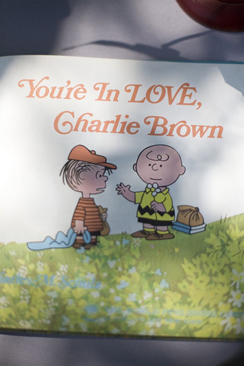 PERSONALIZED PEANUTS: “It was just too perfect,” says Tiffany of the repurposed guest book.
