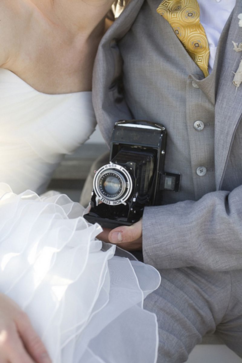 A KODAK MEMENTO: Accompanying the guest book were two antique cameras that belonged to Tiffany’s grandfather.