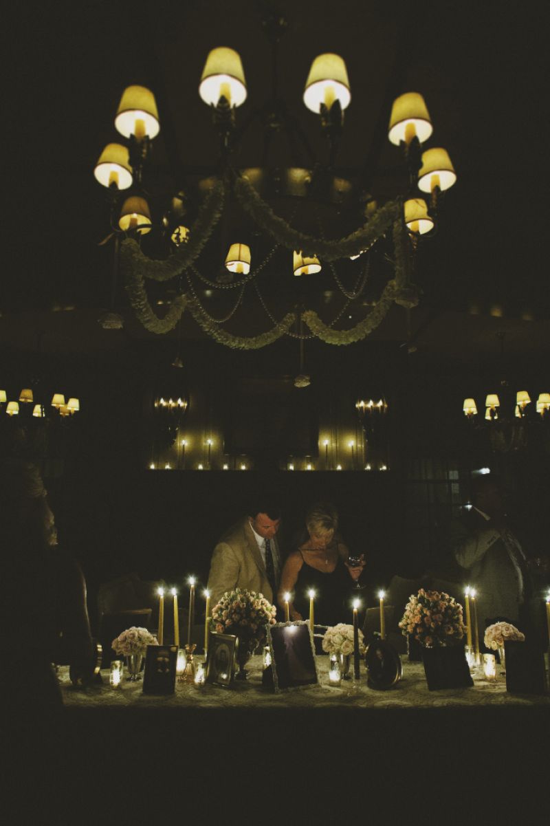 DINNER BY CANDLELIGHT: After the sun went down, guests tucked into crab cakes, filet mignon, swordfish, and more before migrating to a gathering room where family photos, candlelight, and Michael Jackson tribute band Who&#039;s Bad waited.