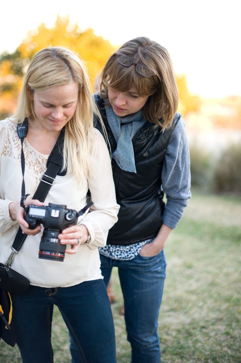 Photographer Juliet Elizabeth Jones and editorial director Melissa Bigner review the shots to see what’s been captured so far. Looking at a stamp-size screen gives you a good feel for things, but it’s still tough to be sure the model’s got open eyes, great expressions, etc. That’s the leap of faith in working with a great shooter like Juliet. Photograph by Ruta Elvikyte