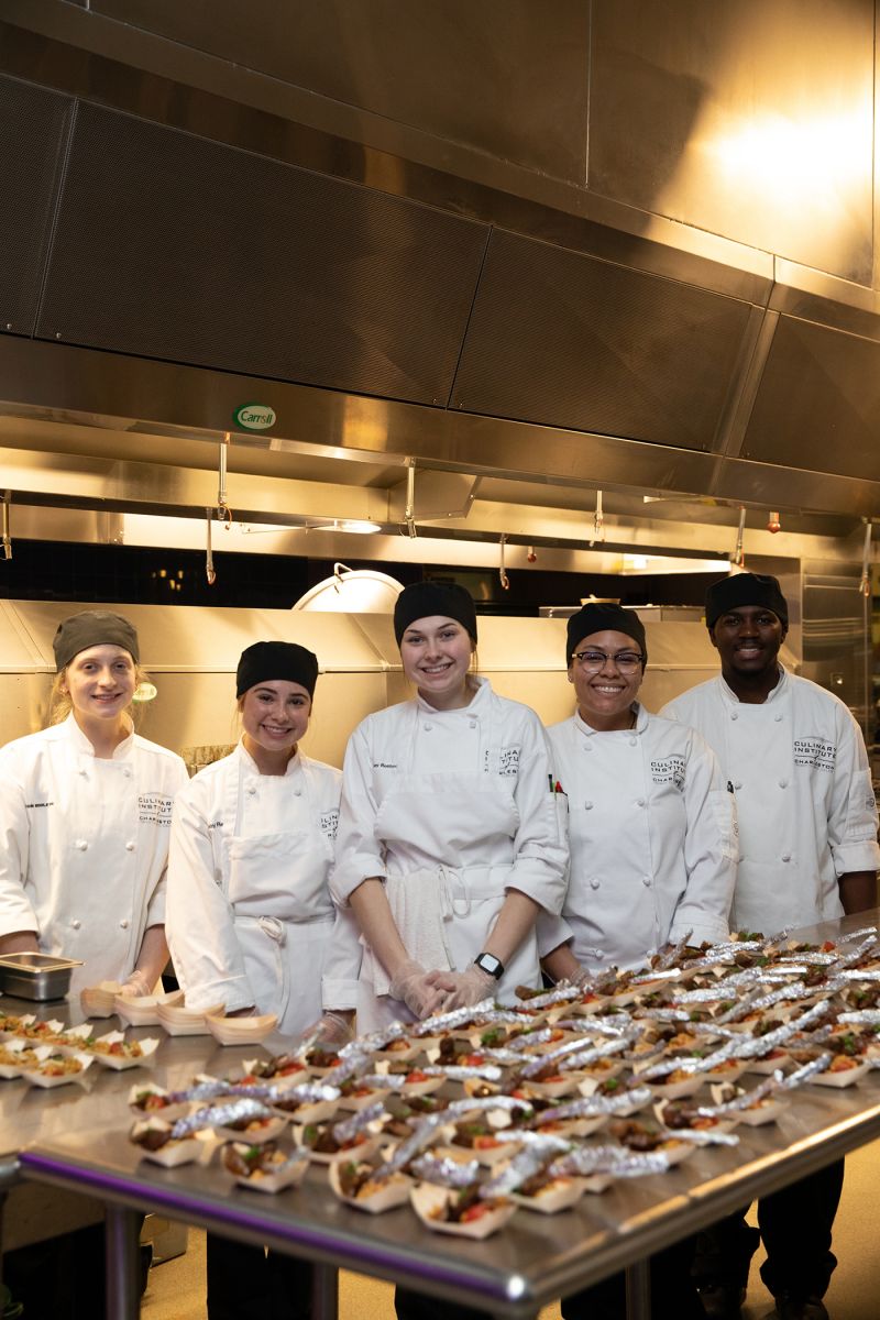 Culinary Institute of Charleston students served guests during a tasting tour of the COC kitchens.