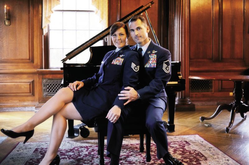 Pearsall and husband Andy Dunaway took a self-portrait in Washington, D.C., where she accepted the 2009 Air Force Veteran of the Year award.