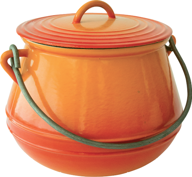 1920s bean pot designed to hang over the fire