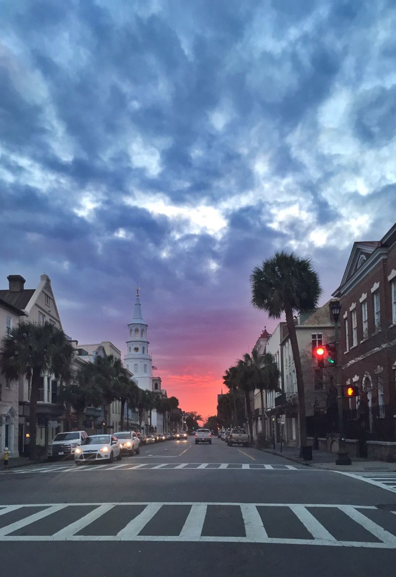 HONORABLE MENTION Amateur category: Sunset on Broad by Joanna Walker; “This image was taken as the sun was setting over Broad Street on March 13 at about 7:25. I was driving and just in awe of what was in front of me. Luckily I got stopped at this red light so I had the chance to snap this picture.”