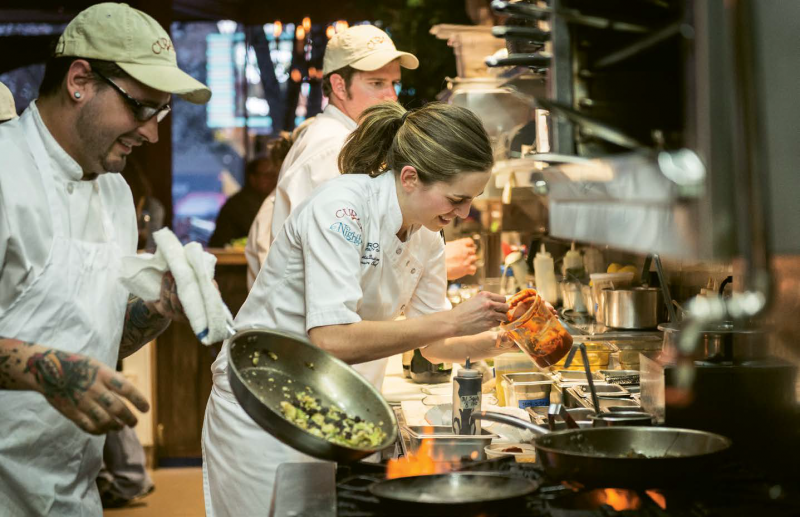 Katie Button in the kitchen of Curate in Asheville, North Carolina