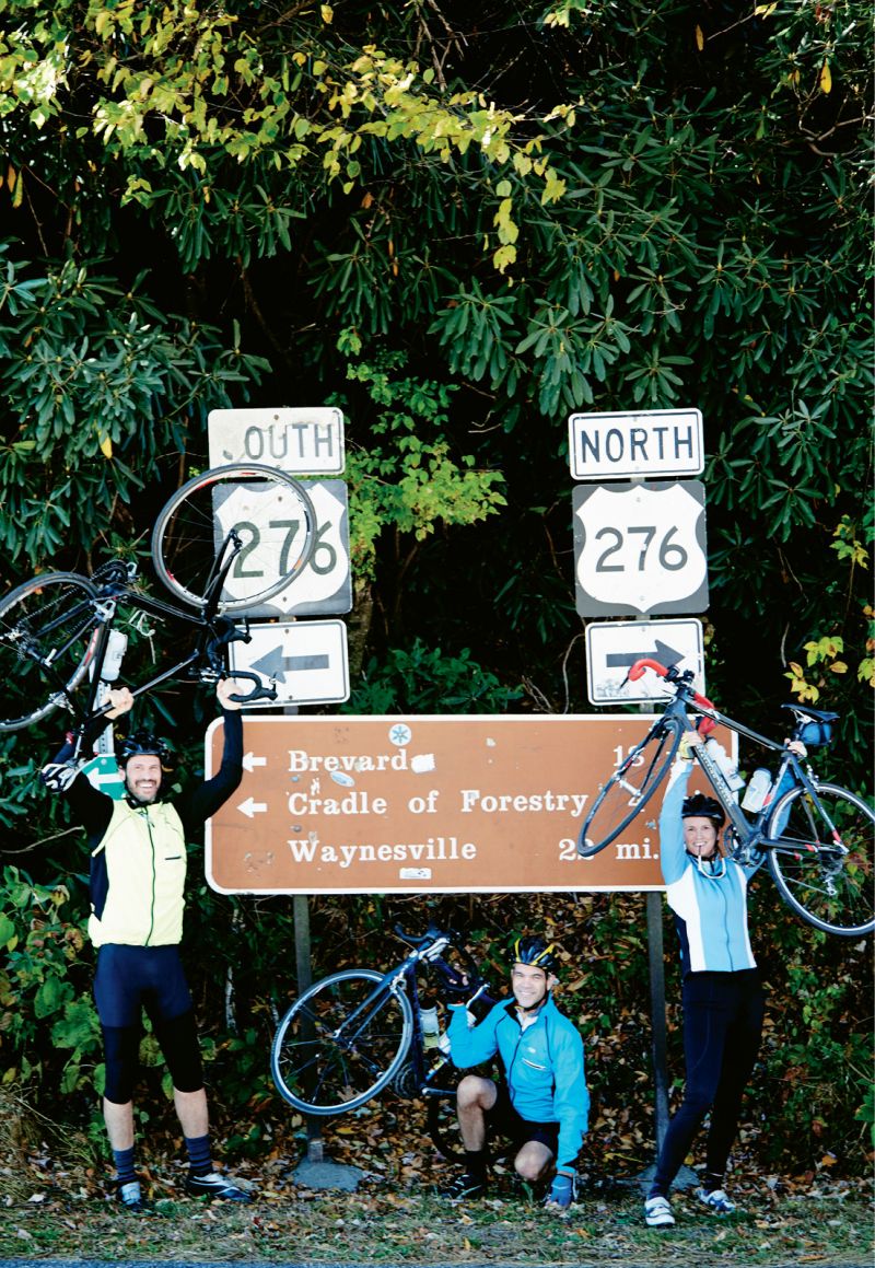 Relief and a celebratory photo op at the top of 276, where gently rolling hills and breathtaking overlooks along Blue Ridge Parkway await.