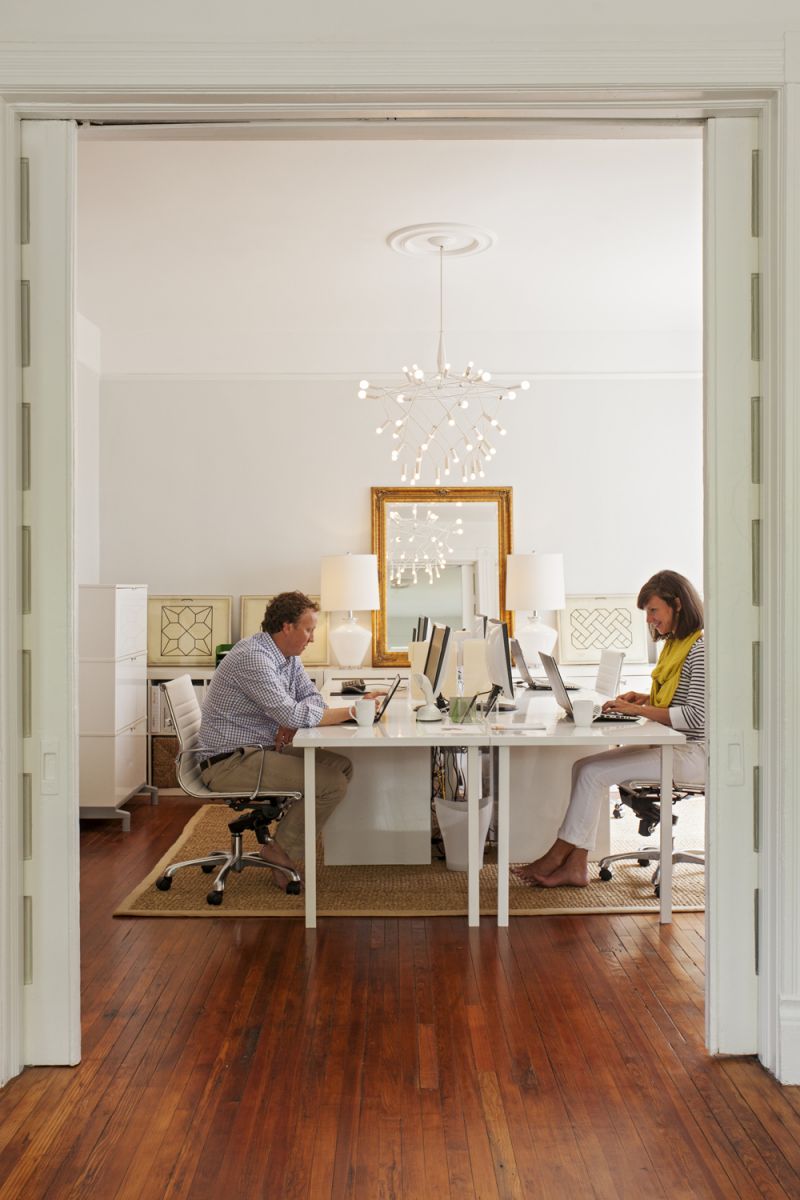 Here, Lauren tackles design projects for commercial and residential clients; Jonathan occasionally works here, too.