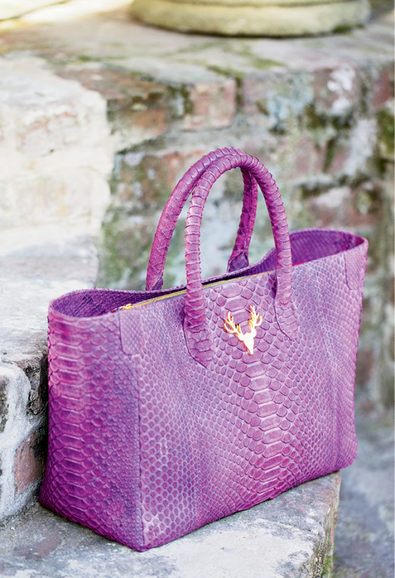 Taxidermy bags add exotic reptile skin and color-shock riff to classic forms, creating take-notice accessories.