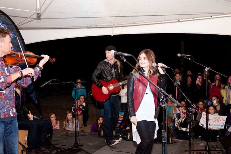 The crowd screamed and cheered as Lucy Hale made her entrance.