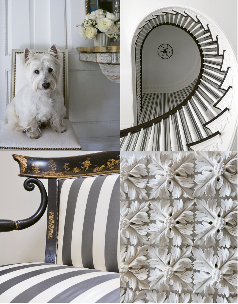 Details, Details: The intricate architectural details of Roehm’s 19th-century Charleston home, such as the flying staircase and exquisite plasterwork, caught her well-honed eye.