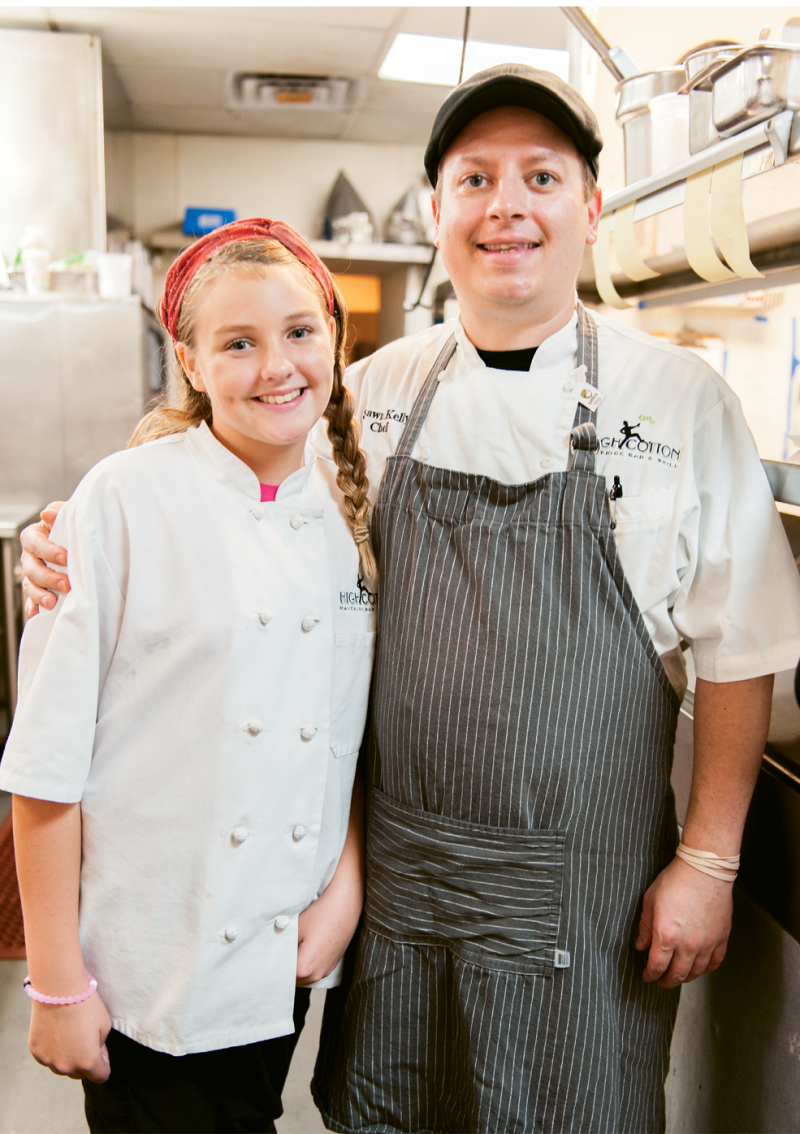 Little Chef Lillie Peterson with Big Chef Shawn Kelly