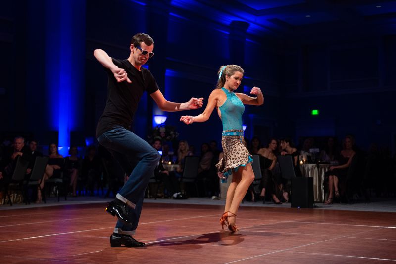 Professional dancer Maksym Sidak gets down on the dance floor with his partner Reagan Ferguson. ​​