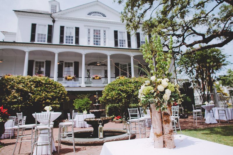 BACKYARD BEAUTY: Cocktail hour was held on the back lawn of the Governor Thomas Bennett House.