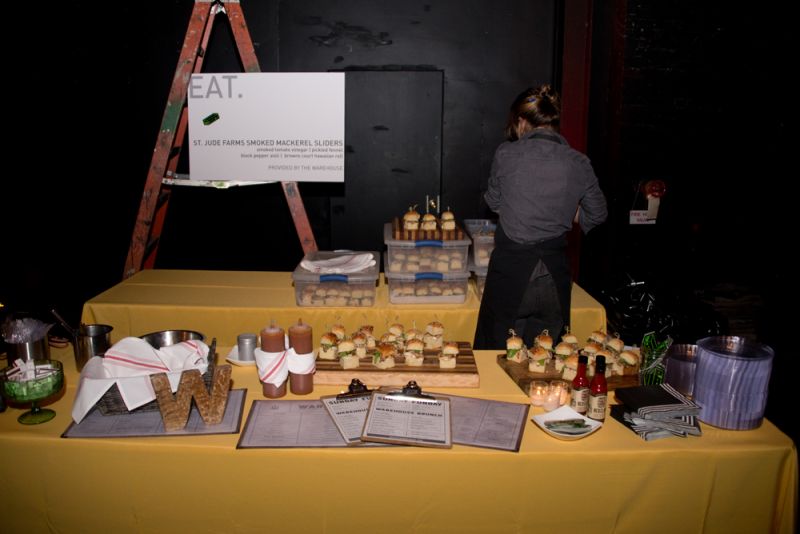Warehouse provided snacks for guests.