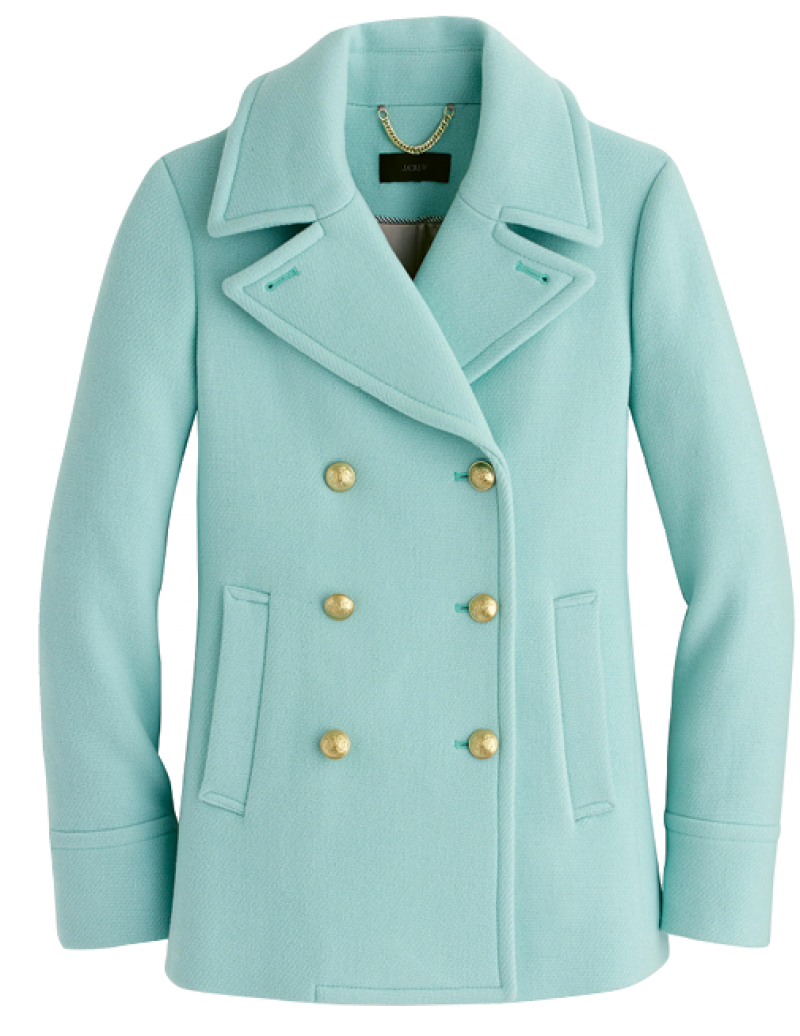 J.Crew&#039;s &quot;Majesty Peacoat&quot; in &quot;soft mint&quot;