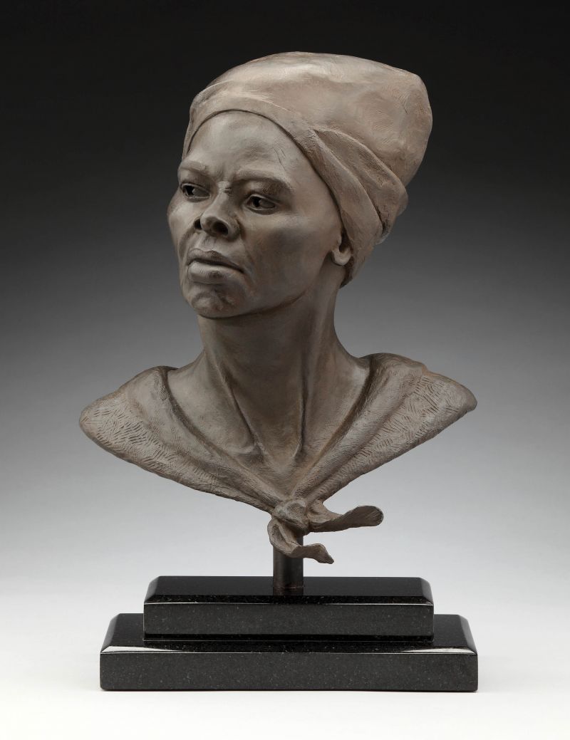 Fierce - The Triumph of Harriet Tubman by Lori Kiplinger Pandy (bronze, 17 x 14 x 9 inches)