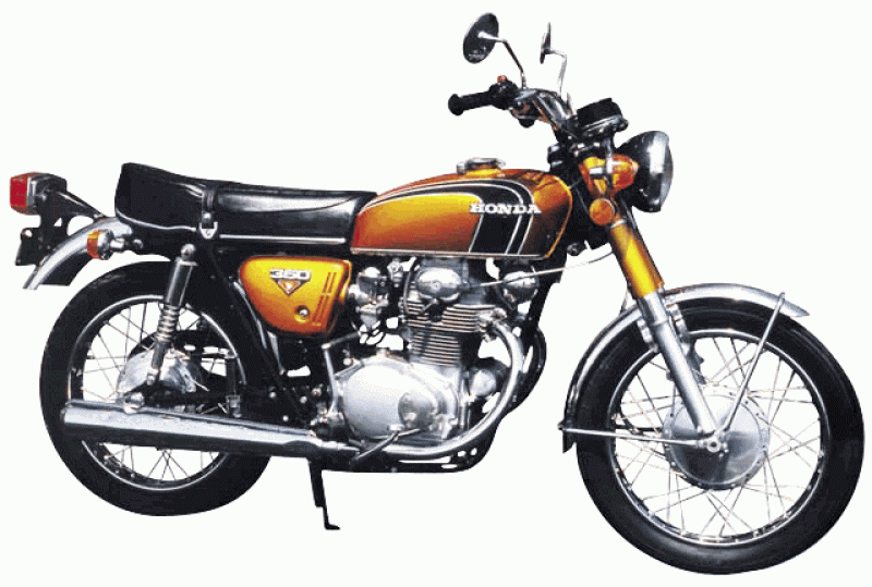 “I’m a motorcycle guy all of a sudden!” he says, referencing his circa-1973 bespoke Honda. Bike custom-built by Brock’s friends