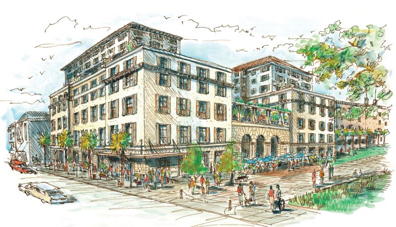 The luxury property will offer 179 guest quarters, two restaurants, three bars, a spa, a ballroom, and meeting spaces.