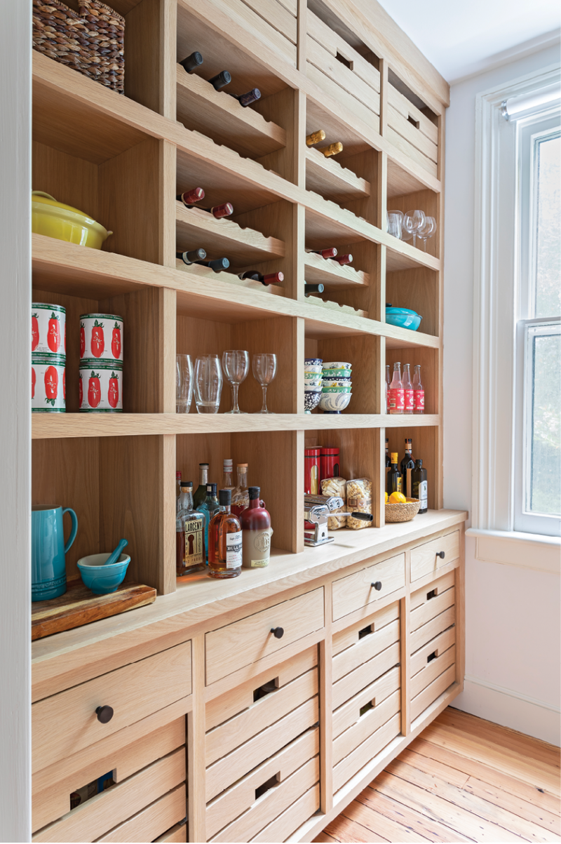 For everything else, the nearby pantry’s floor-to-ceiling cabinetry provides ample storage space.
