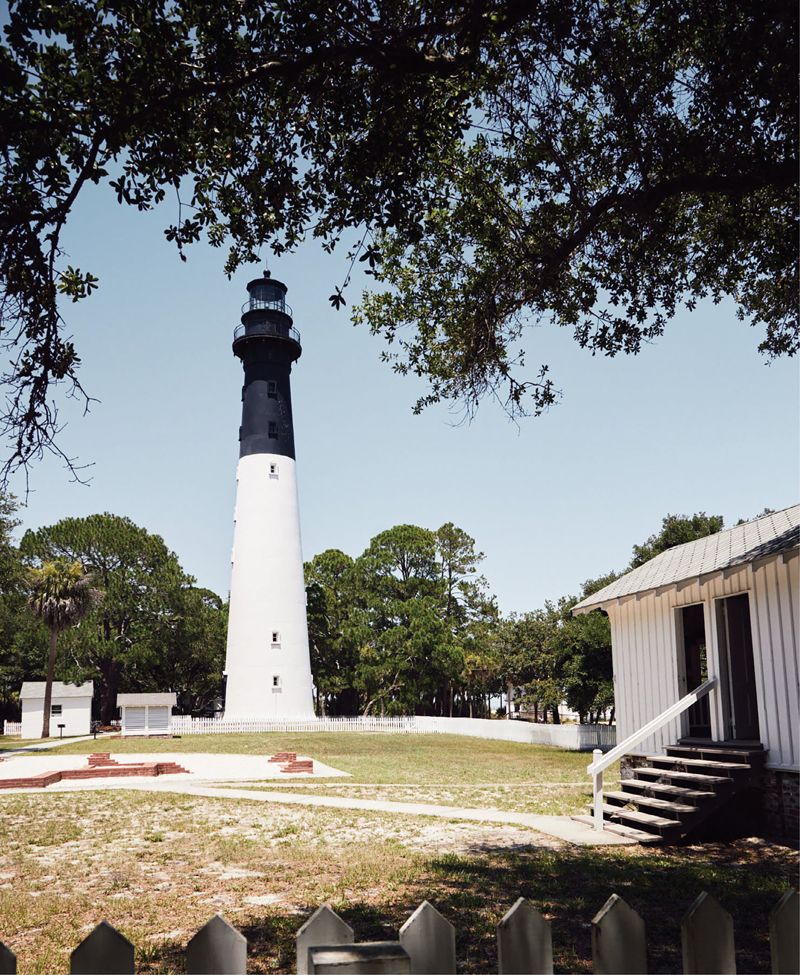 The 19th-century Hunting Island lighthouse.