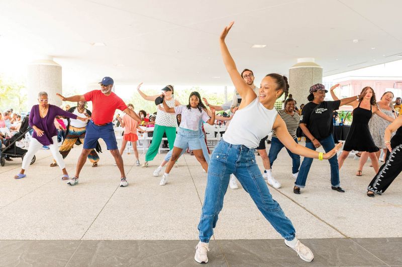 Jordan led a creative dance workshop during a Jazz in the Garden event at the International African American Museum in April.