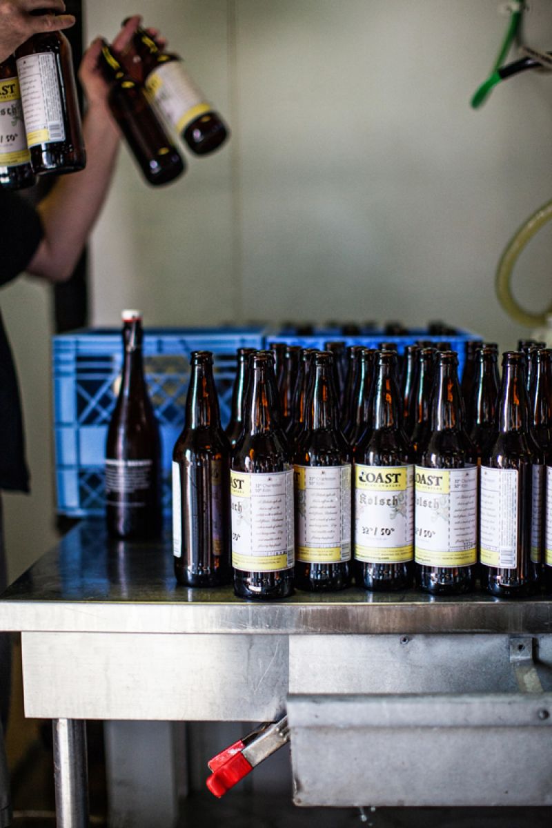 32/50 Kolsch bottles ready to be filled