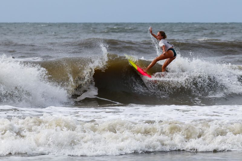 South Carolina native Annie Adams took first place in the girls shortboard division.