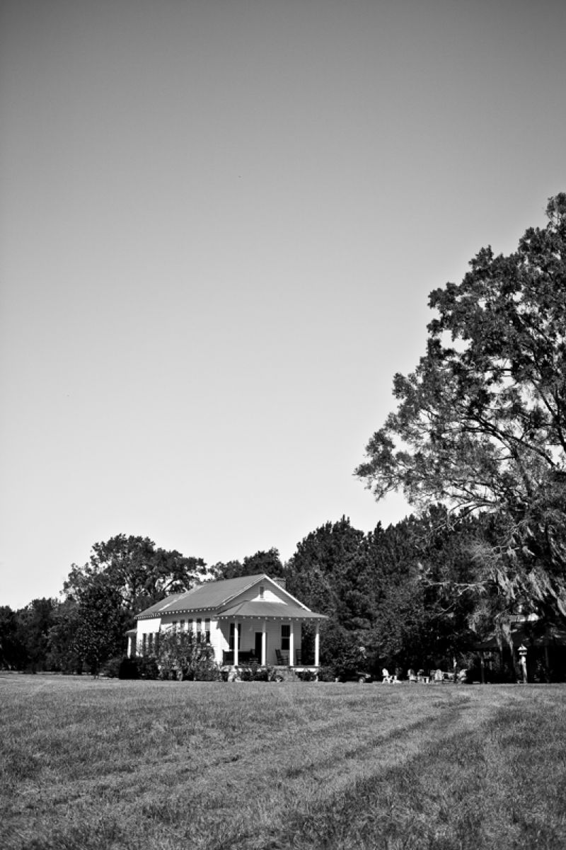OPEN AIR AFFAIR: Kensington Plantation has no plantation home on the grounds—just a few small private houses—so for the reception, the couple outfitted the grounds in tents.