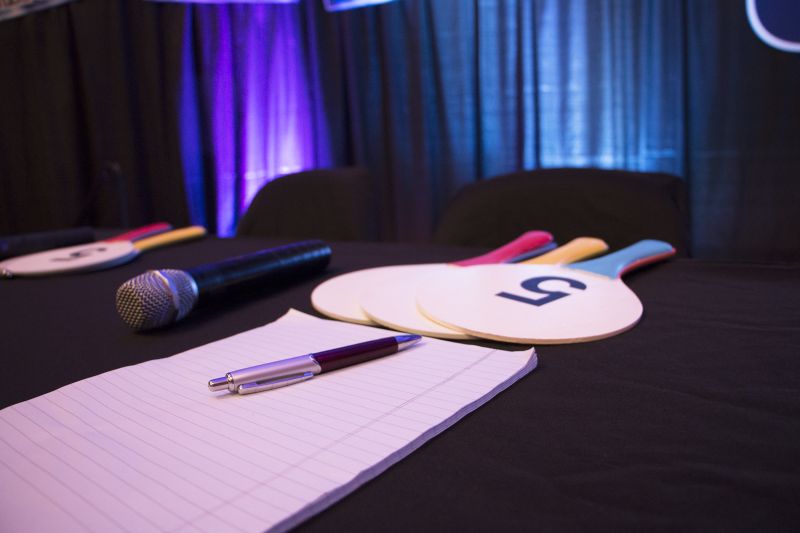 The judges paddles were prepped and ready to go!