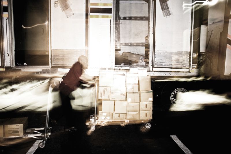 Once a week he wakes extra early to unload the delivery truck; which arrives at 4 a.m.