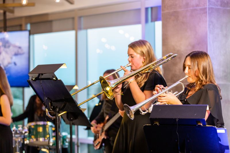 Students of the Charleston Jazz Academy performed alongside award-winning musicians.