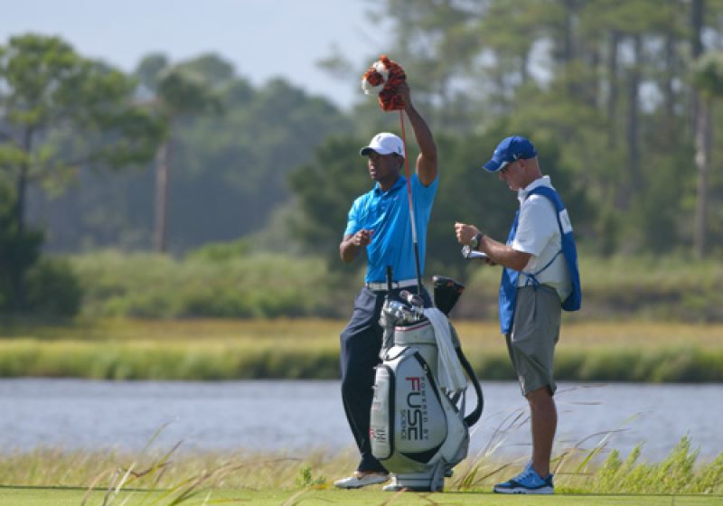 Tiger getting ready to begin the back nine.