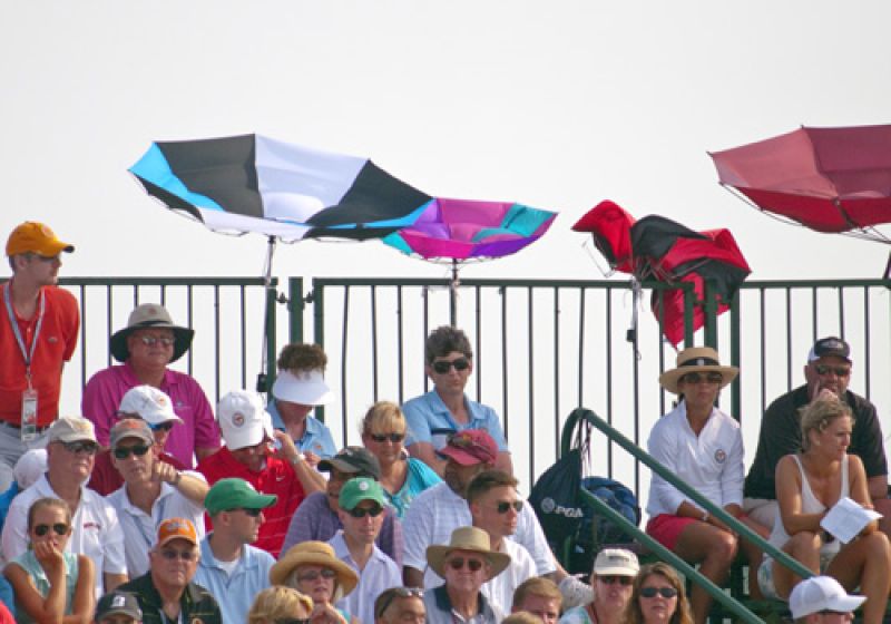 The wind seemed pretty light, but these umbrellas tell a different story.