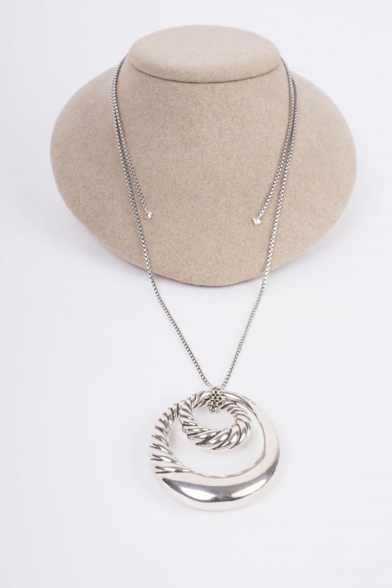 David Yurman Sterling Silver Pure Form pendant necklace, $1,250 at REEDS Jewelers