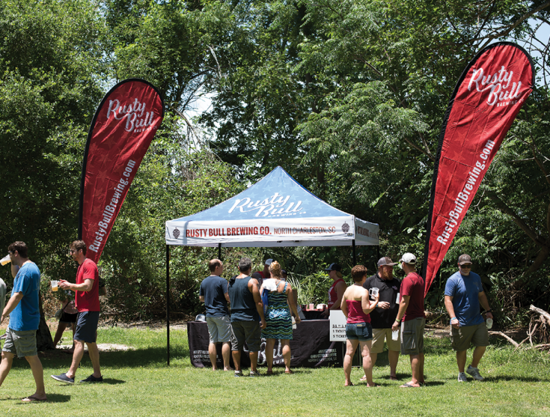 Breweries set up tents to offer a taste of their beers and expert brewing knowledge.