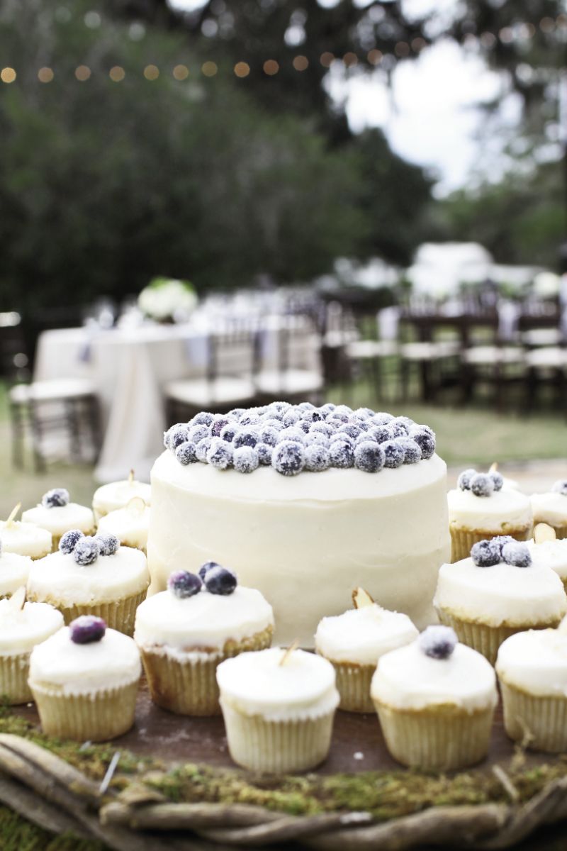BERRIES ON TOP: Sugar Bakeshop finished off the two-layer cake with sugared blue-berries.