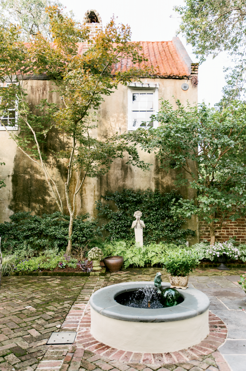 A previous owner filled in this fountain, which anchors the rear courtyard. Monica had it restored and rebuilt, returning the space’s signature water feature.