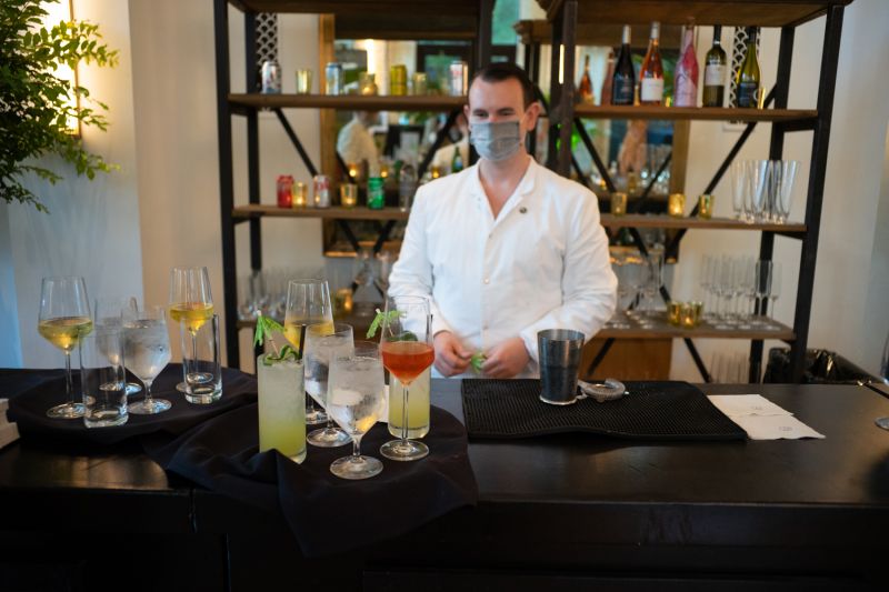 Cocktails, including the signature “Rumpus Punch”