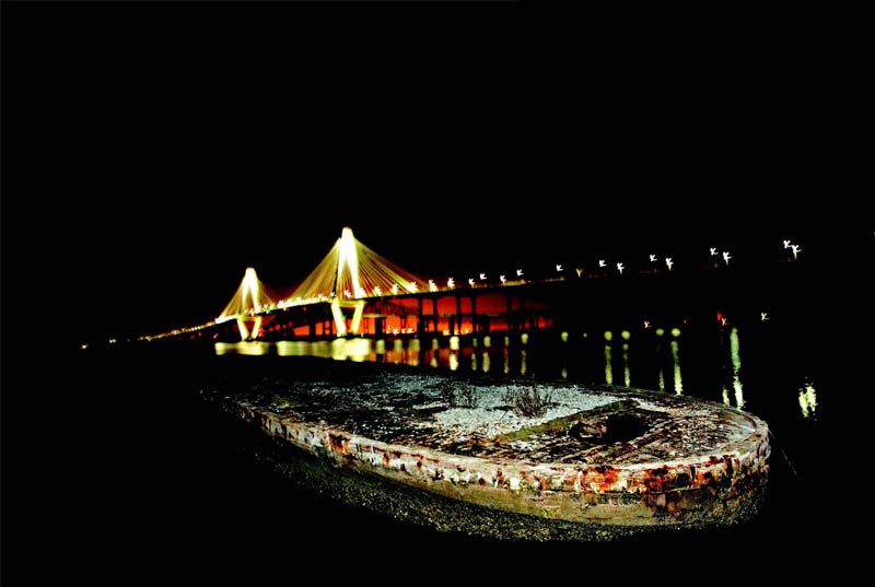 The sunken barge in the Cooper River pluff mud