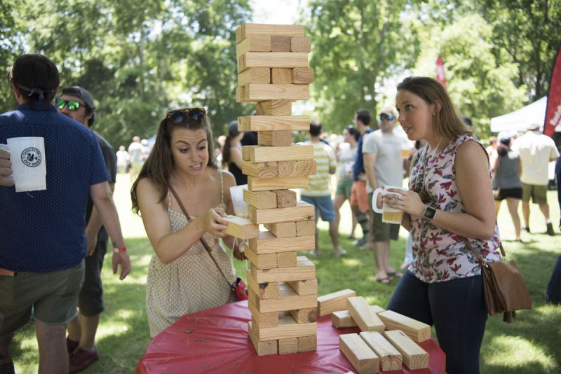 Giant Jenga was just one of the many games available.