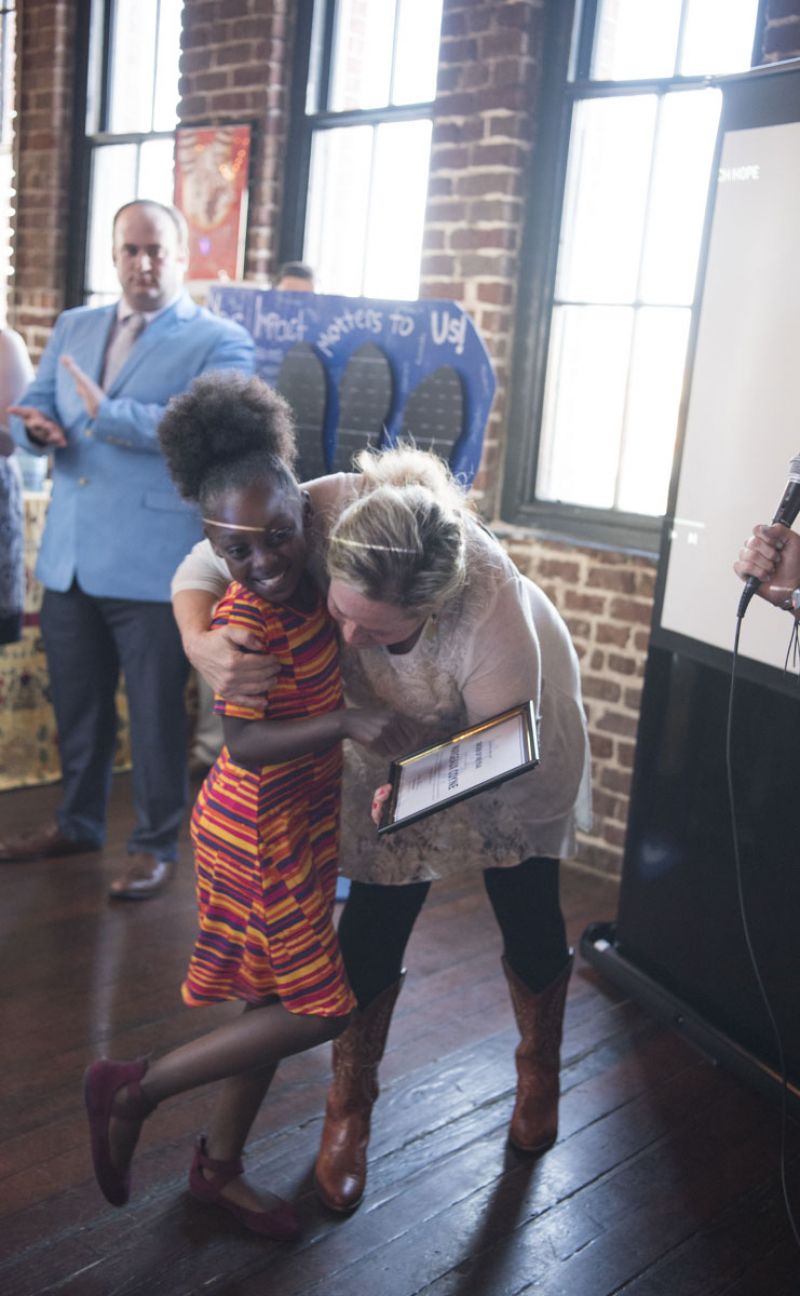 Serenity Coakley with her teacher, Mrs. C.