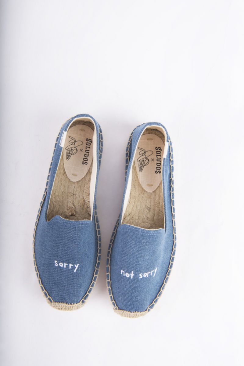 Soludos “Ashkahn Sorry Not Sorry” embroidered slipper, $85 at Shoes on King
