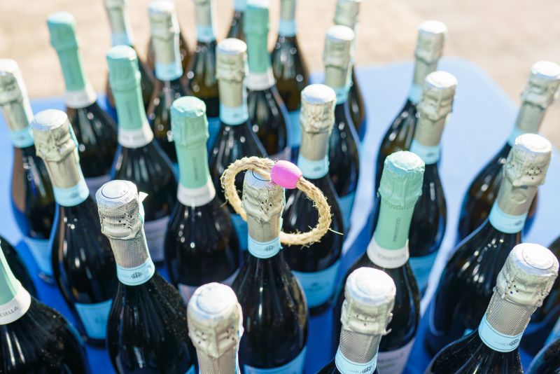 Bottles were up for grab during the prosecco ring toss.