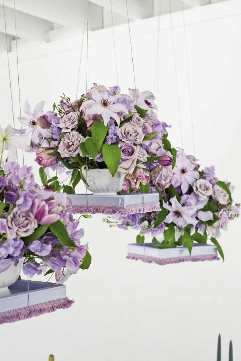 HANG IN THERE: Tara also suspended three platforms over the table in lieu of a chandelier.