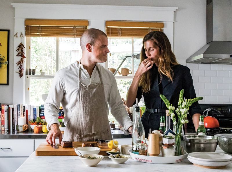 Restaurateur Brooks Reitz and his wife, Erin, prep a vibrant autumn meal in their North Central home.