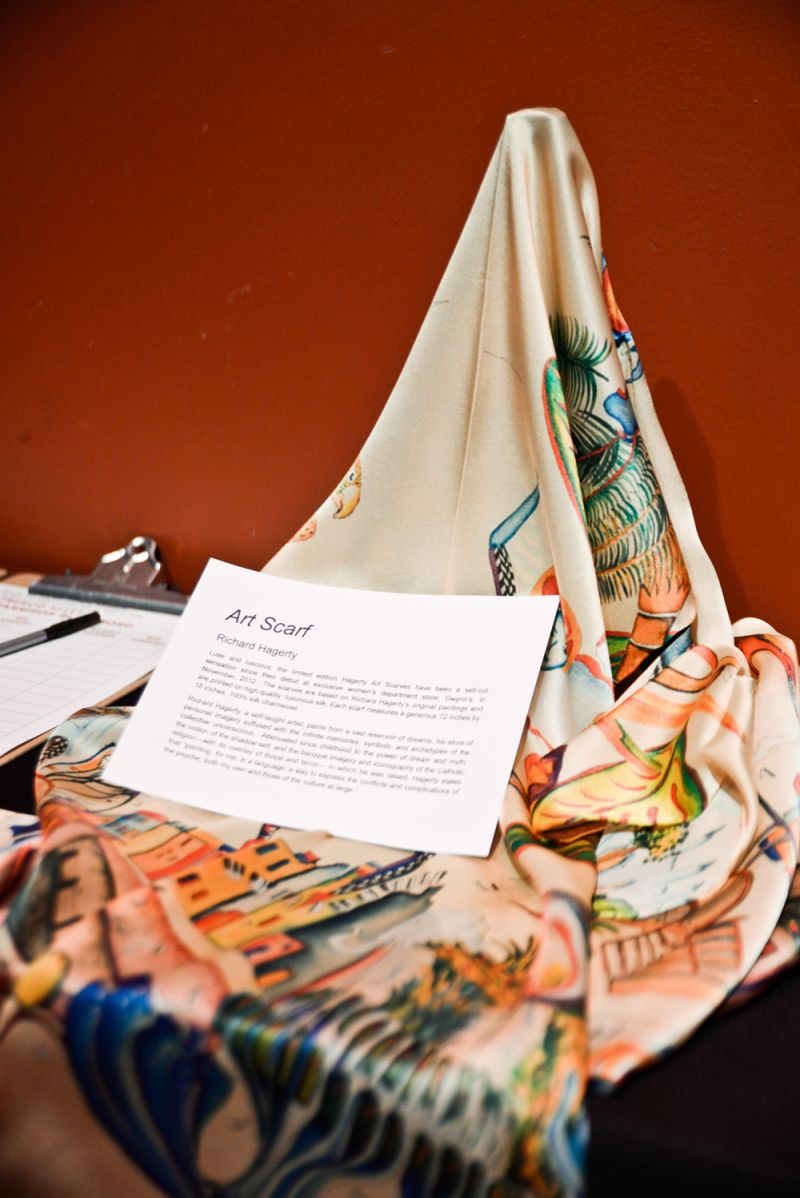 A limited edition Richard Hagerty art scarf